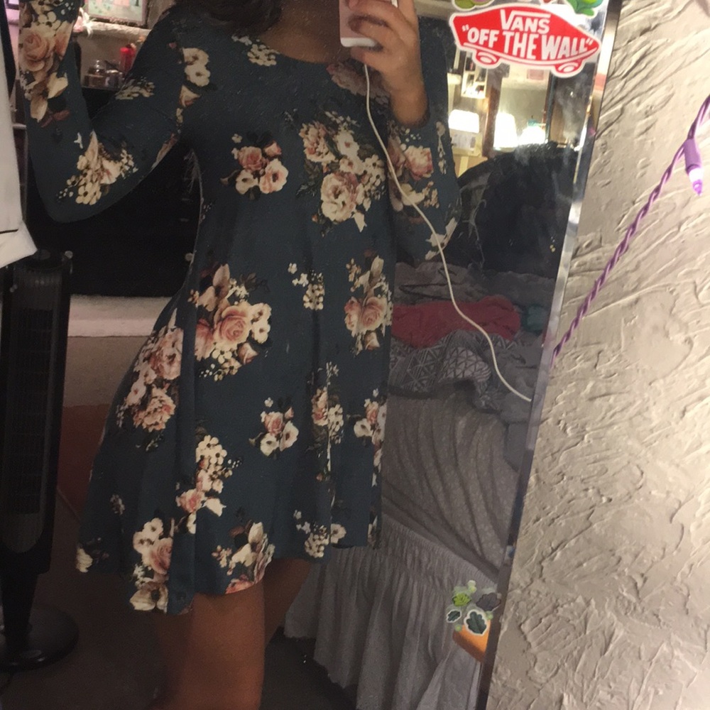 Blue floral dress